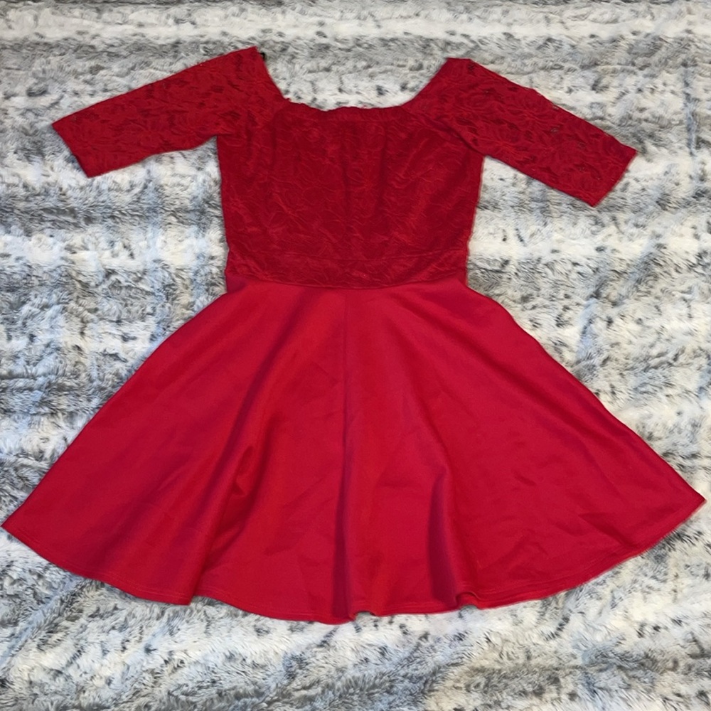 Lineas Red Mini Dress - Picture 3 of 4